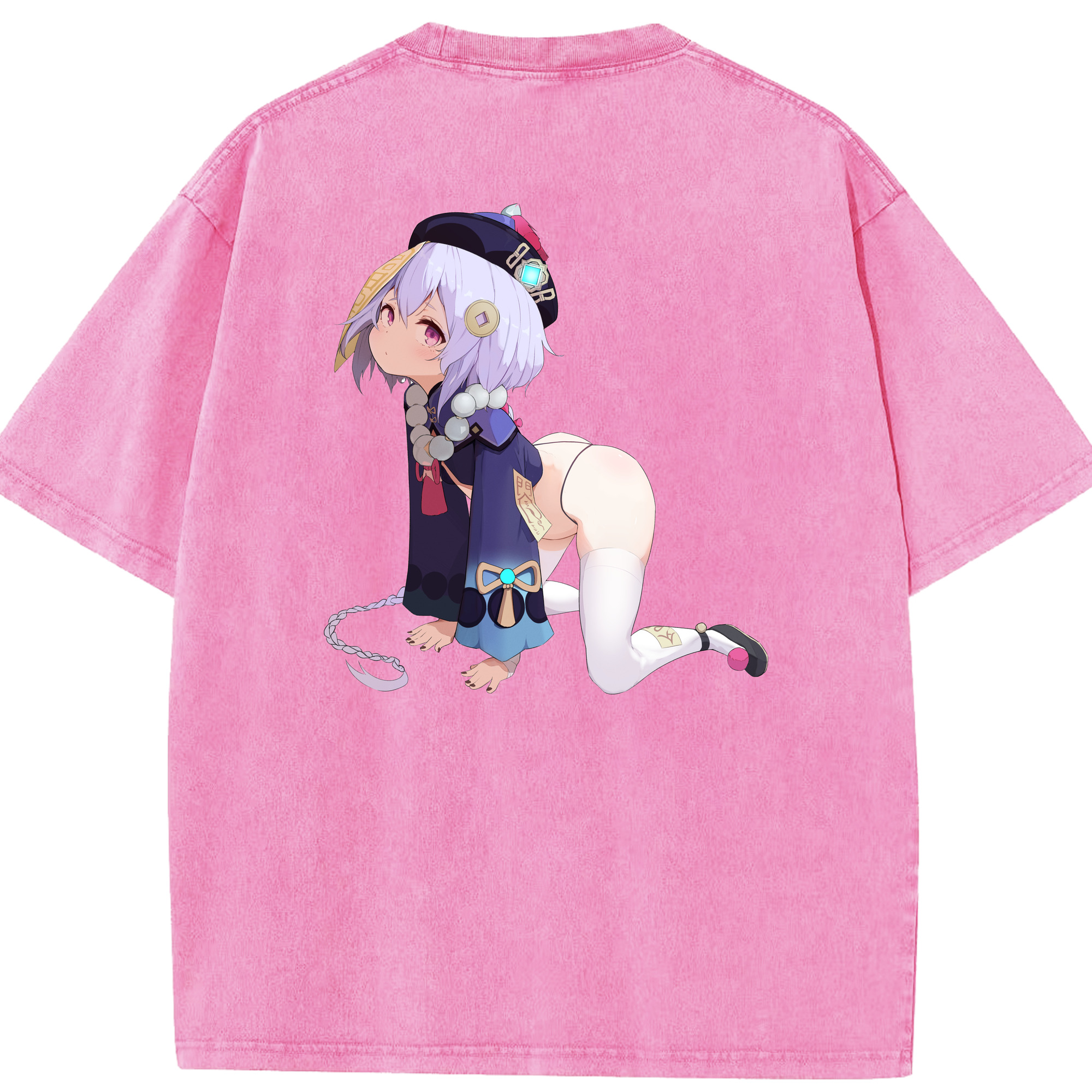 げんし神 七七 なな  genshin Nana 綿100% ヴィンテージ風 半袖Tシャツ（背面プリント）